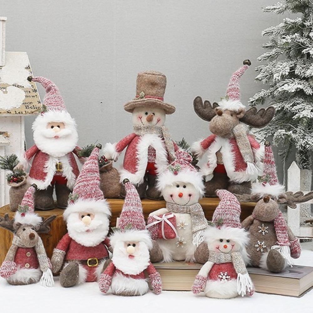 Elk Deer Santa Claus Doll Decor Red Merry Christmas Decorations Party Festival Favors