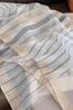 Cream Striped Scarf - Mulberry Silk and Wool, 180x90