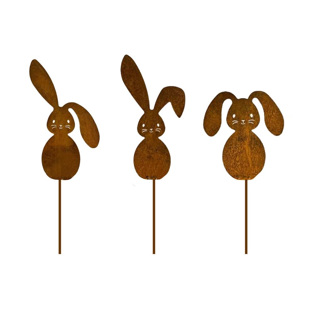 Металлические животные для двора, декор для сада, ржавые животные для наружных украшений, наружные декоративные колышки, газонный аксессуар