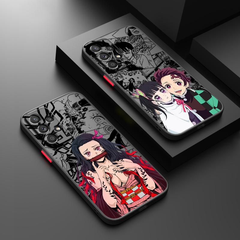 Аниме Клинок Рассекающий Демонов Для Samsung A73 A72 A54 A53 A52S A34 A32 A33 A24 A23 A22S A02 Lite Матовый Полупрозрачный Чехол для Телефона