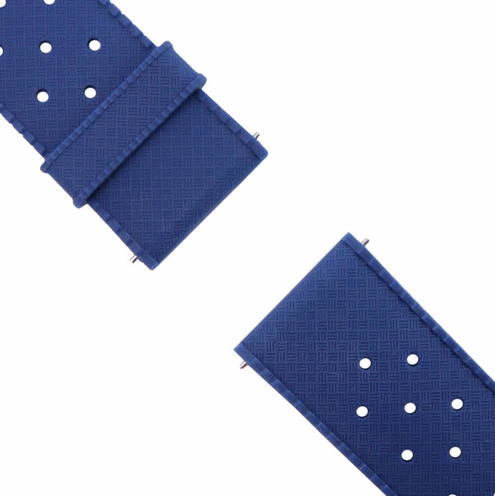 ERBORD Universal Silicone Strap 20mm, Tropic, Blue / Silver Buckle