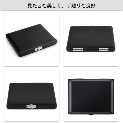 Black PU Leather Case for Saxophones and Clarinets, Holds 6 Reeds, Includes Slots, Lightweight and Durable Wood Construction, Waterproof and Easy to C