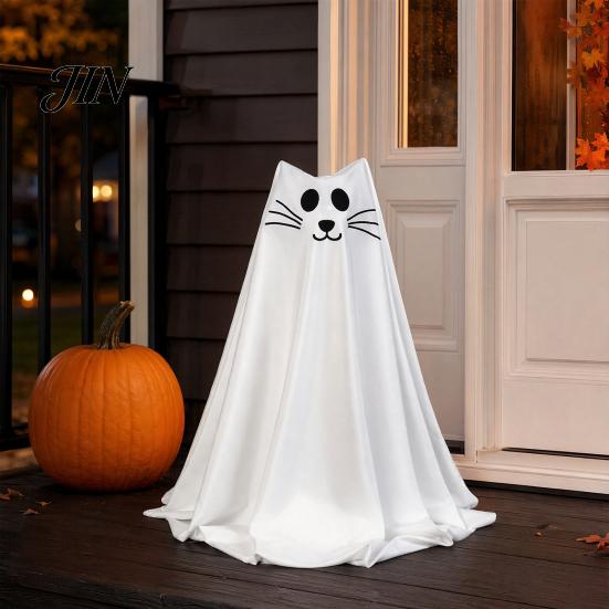 Halloween Ghost Decoration Cat Decoration, Adjustable Cute Standing White Stable Yard Decor for Indoor Table, Fireplace, Home Innovative Design