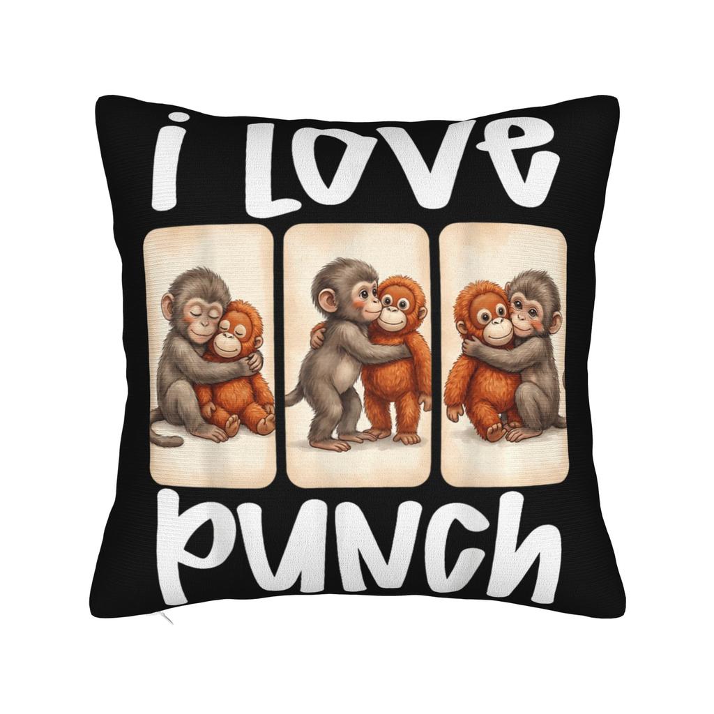 Baby Monkey Punch I Love Punch Pillow Cover Novelty Pillow Case For Sofa Home Decoration Design Pillowcases Gift