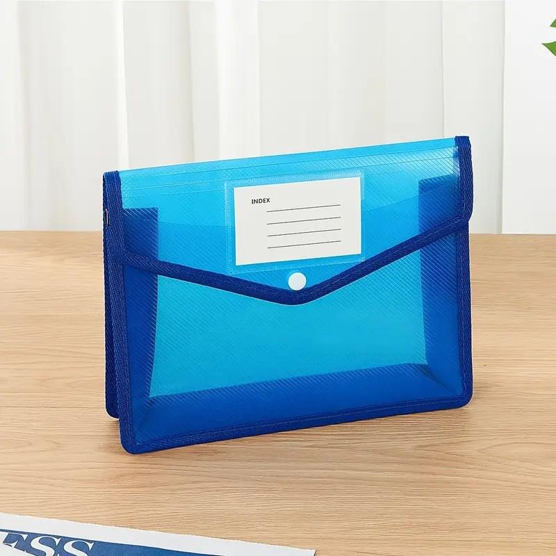 Прозрачная водонепроницаемая папка-конверт формата А4 на кнопке - Черная папка для документов