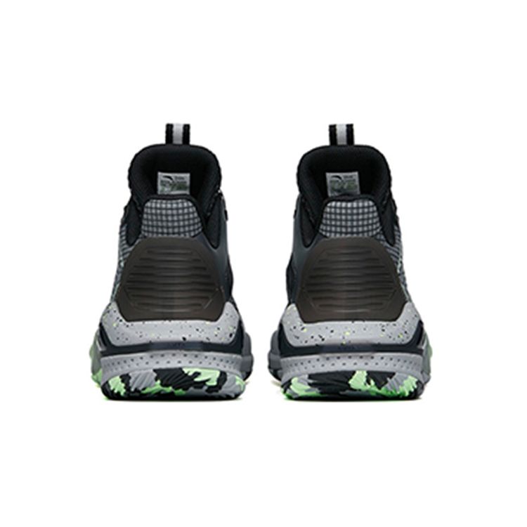 Anta Kids Non-Slip Shock Absorbing Low-Top Basketball Shoes Kids Sneakers Black Green 312221110-8
