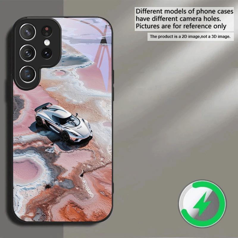 Ретро модный спортивный автомобиль Для Samsung S26 S20Ultra S21 Pro S22 Plus S23 FE S24 Ultra S25 Edge Для Magsafe Стеклянный чехол для телефона