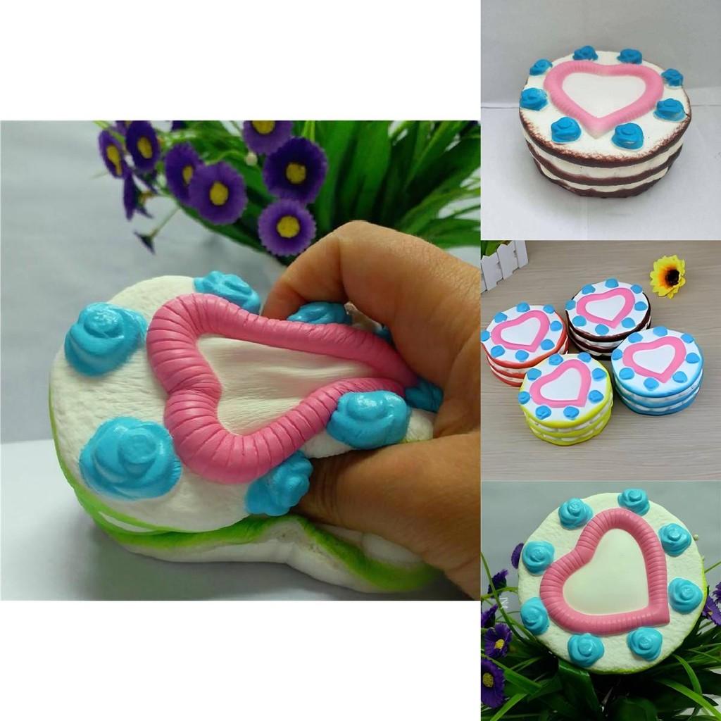 Pu Material Soft Silicone Fake Fruit Bread Cake Decorative Sculpture For Office