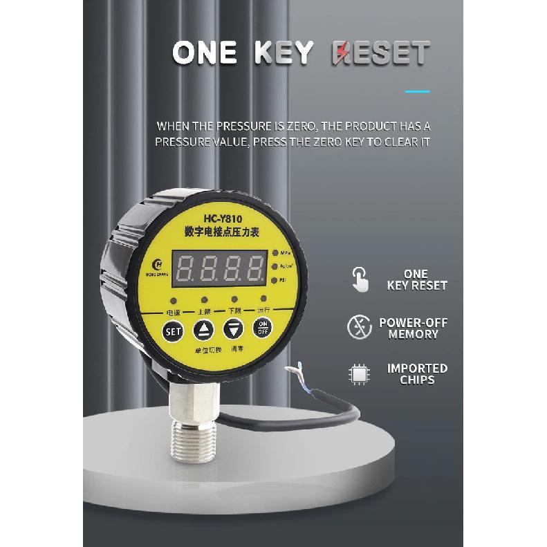 Digital Pressure Gauge Digital Intelligent Pressure Gauge Pump Negative Pressure Water Pressure Switch Controller AC220V 380V