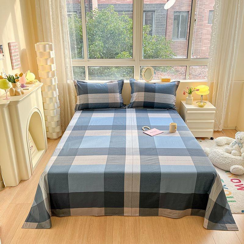 100% Хлопковые Простыни С Цветочным Принтом Плоская Простыня Покрывало Клетка Плед Домашний Текстиль Без Наволочки