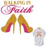 Нашивка Walking On Faith Transfer, моющиеся толстовки с капюшоном, топы, виниловая термопрессовая нашивка «сделай сам», термонаклейка