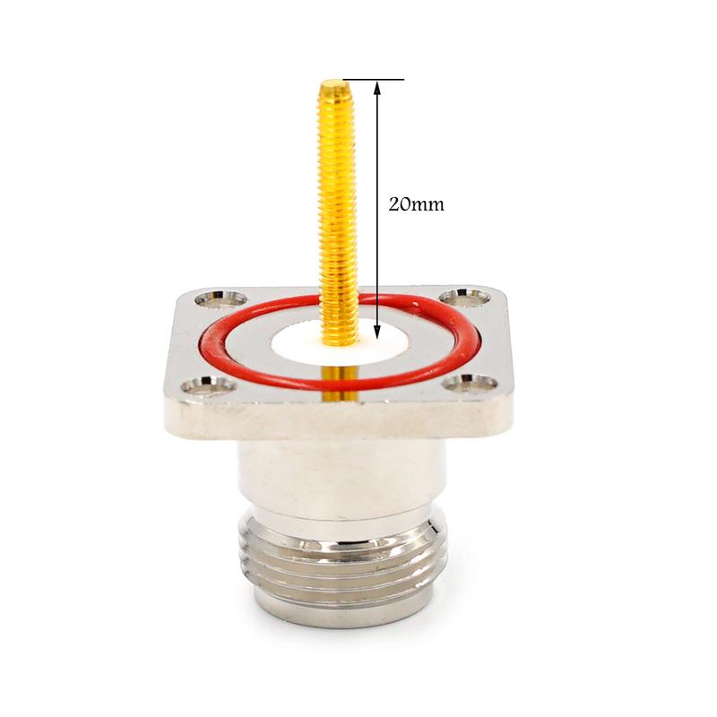 Waterproof N Female 4 Hole Panel Mount Jack RF Connector with Flange 25x25 4-Hole Panel Mount N Type Female Jack Square Plate
