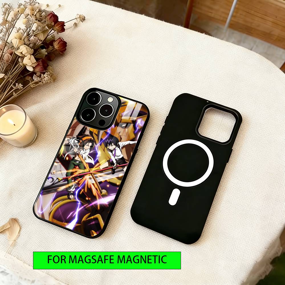 Чехол для телефона Shaman King Для iPhone17,16,15,14,13,12,11 Plus,Pro Магнитный Для Magsafe Беспроводная зарядка