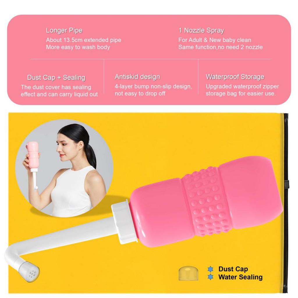 Portable Handheld Bidet Water Bottle Sprayer 650ML Large Capacity Squeeze Hygiene Clning for Perineum Butt