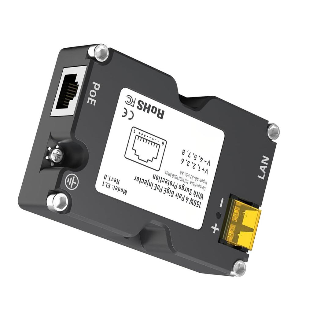 Инжектор PoE 150 Вт DC48?Инжектор питания через Ethernet 57 В 3 А и комплект адаптеров Dishy V2 - RJ45
