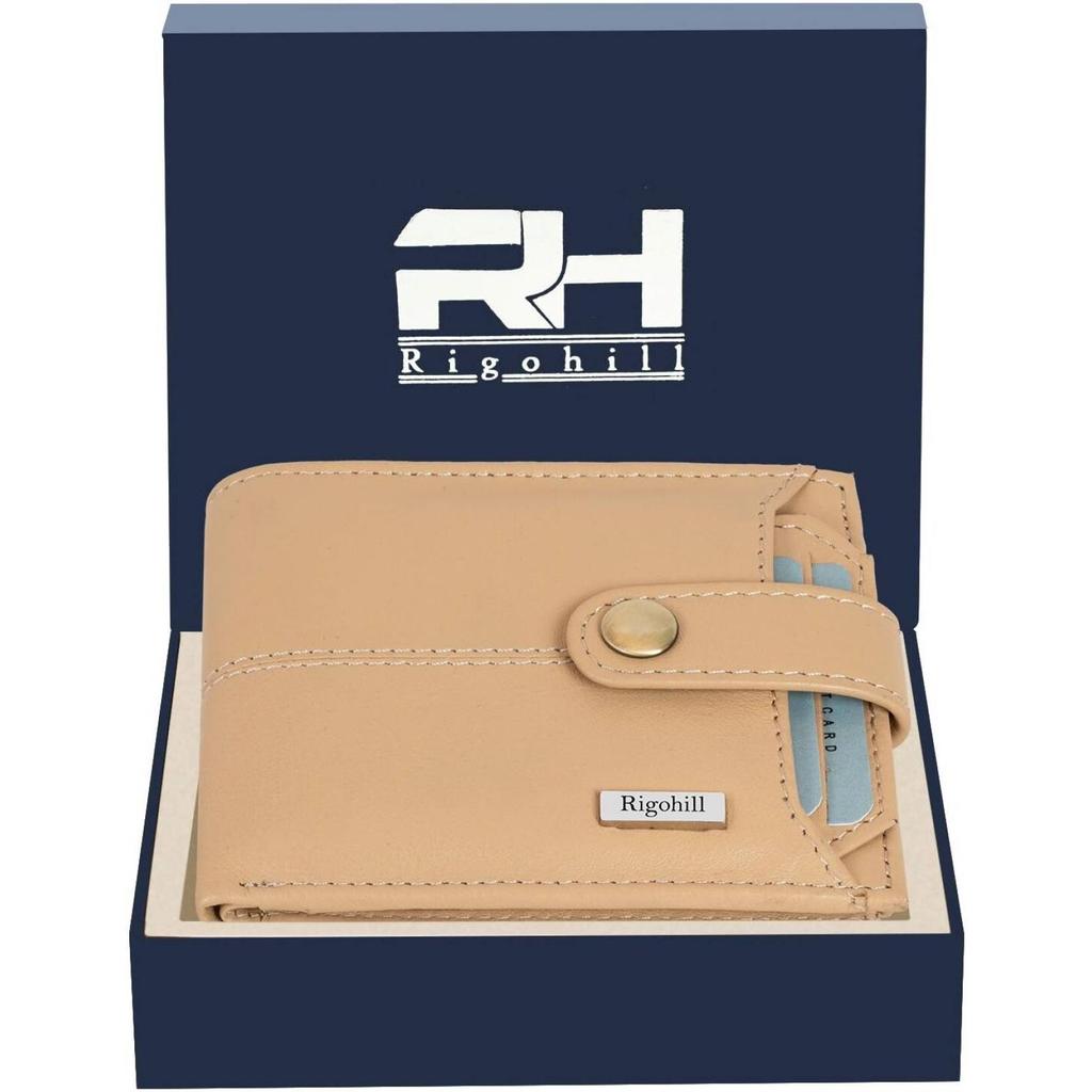 Мужской повседневный синий кошелек из натуральной кожи с RFID-меткой  (10 слотов для карт)