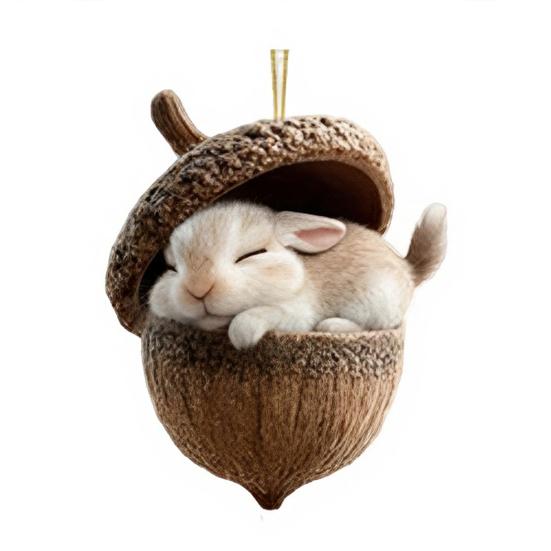 Уютные лесные желуди, 2D акриловые подвесные украшения в виде животных для рождественской елки, вечеринки в лесной тематике, домашнего декора