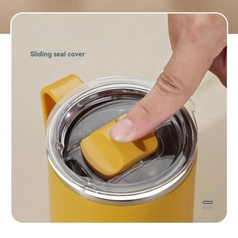 Нержавеющая стальная кружка для кофе, термос с ручкой, переносная кружка для воды для дома и офиса, дорожная термокружка для молока и воды