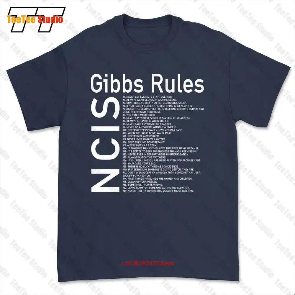 Футболка с принтом NCIS Gibbs Rules Черные Мужские Футболка 56WX