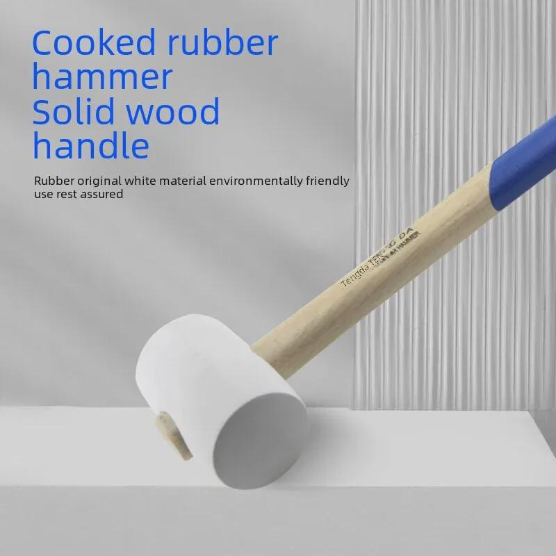 Тенгда Резиновая киянка с рукояткой из массива дерева для укладки плитки и пола