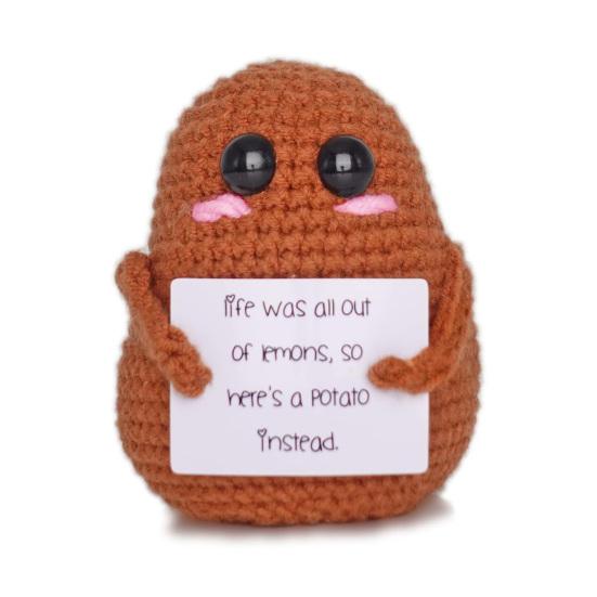 Картофельная кукла Милая кукла ручной работы, связанная крючком Кукла для эмоциональной поддержки, приносящая позитив Украшение для дома, для стола