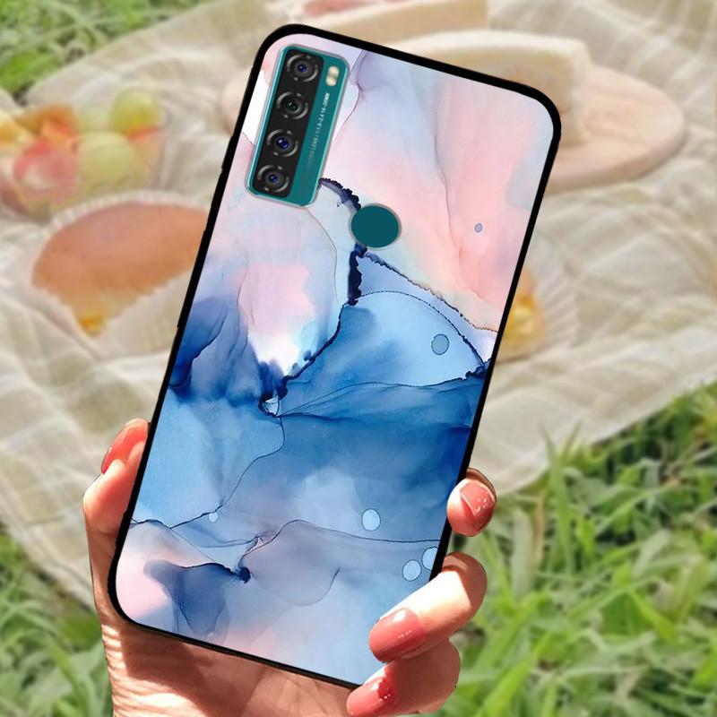 For TCL 20 SE Case Cover For TCL 20 SE Silicone Soft Wolf Lion Marble Black Bumper Funda Coque for TCL 20 SE 20SE Protective