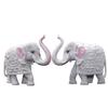 Упаковка из 2 белых слонов, предметы домашнего декора для гостиной, стол, полка, 2 x 3-дюймовая статуя слона из мраморной смолы для Васту, фэн-шуй
