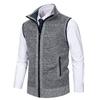 Autumn Winter Men's Knit Vests Fashion Warm Sleeveless Jacket Stand Collar Waistcoat Men