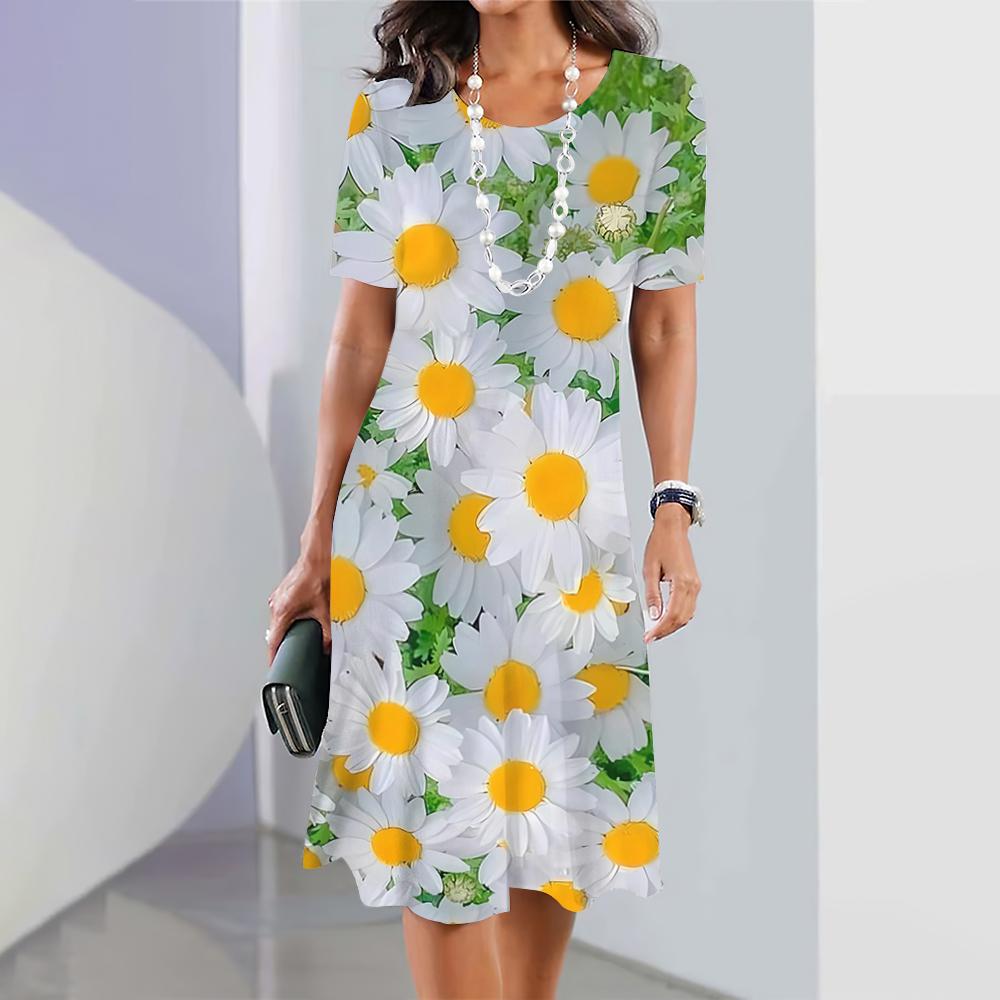 Новые весенние платья с цветочным принтом и ромашками для женщин, женские платья больших размеров, элегантные длинные платья, женская одежда