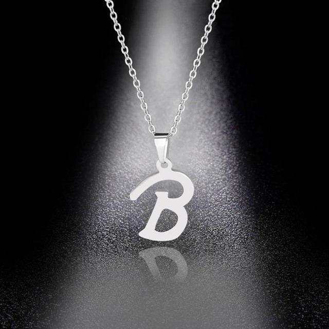 Ожерелье с подвеской в виде букв A-Z для женщин и мужчин, модное ожерелье из нержавеющей стали с цепочкой для свитера, ювелирное изделие в подарок