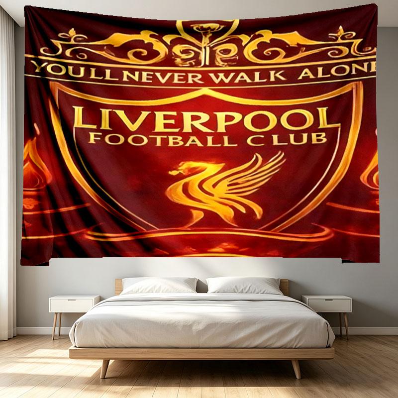 Liverpool F.C Print Tapestry - Portable Wall Decor Cloth, for Home, Dorm, Travel, Bedroom, Living Room - Ideal Birthday Housewarming Gift