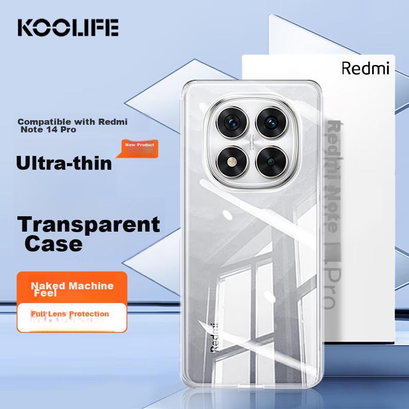 Xiaomi Redmi Note14Pro Phone Case, Redmi Note14Pro Full Lens Protection, Simple Transparent Soft Case, Fingerprint-Resistant Back Cover