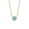 [N6227] - Gold Plated 'Navajos' Turquoise Gold Plated Necklace - 7 Mm