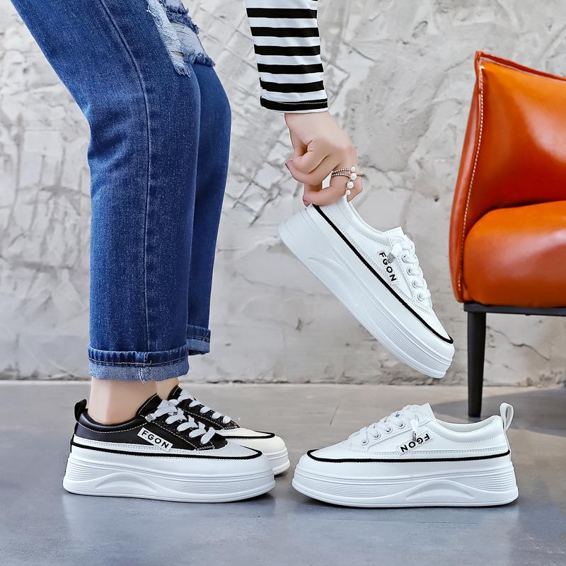 2024 Модные низкие кроссовки из парусины Женская повседневная обувь Белые балетки Женские кроссовки Basket Lace Up Solid Chaussure