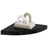Corner Floating Shelves Set of 2 High Gloss Black 35 x 35 x 3.8 cm MDF