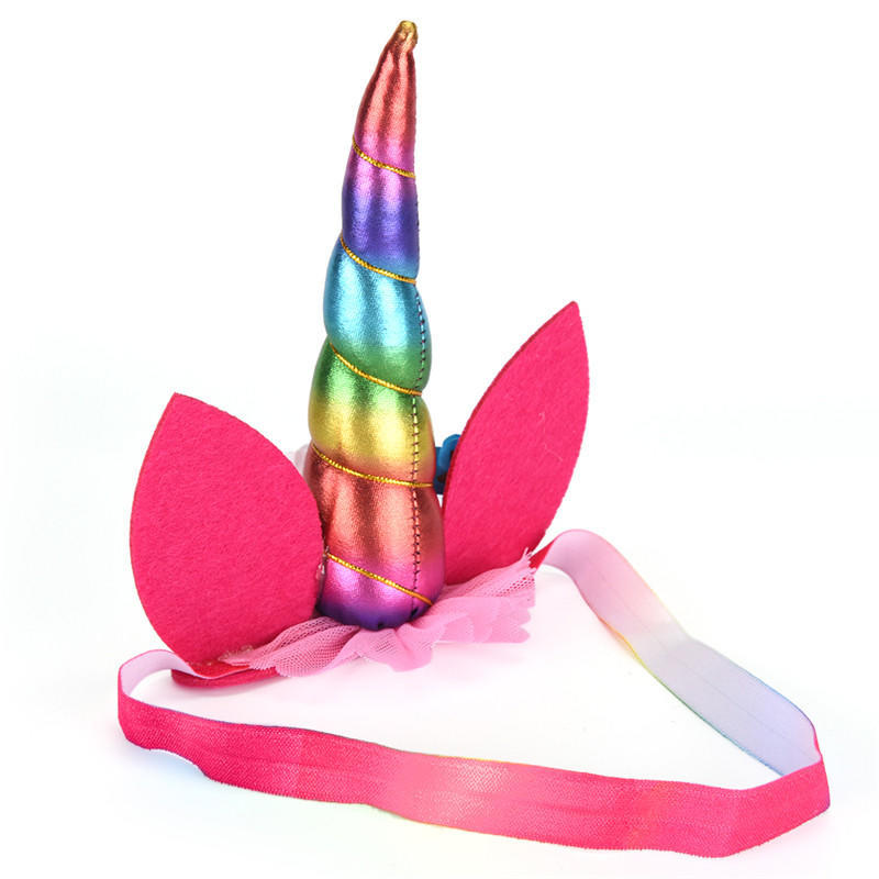 1 шт. Блестящая повязка на голову с рогом единорога для детей, аксессуары для волос на вечеринку с единорогами, декоративные