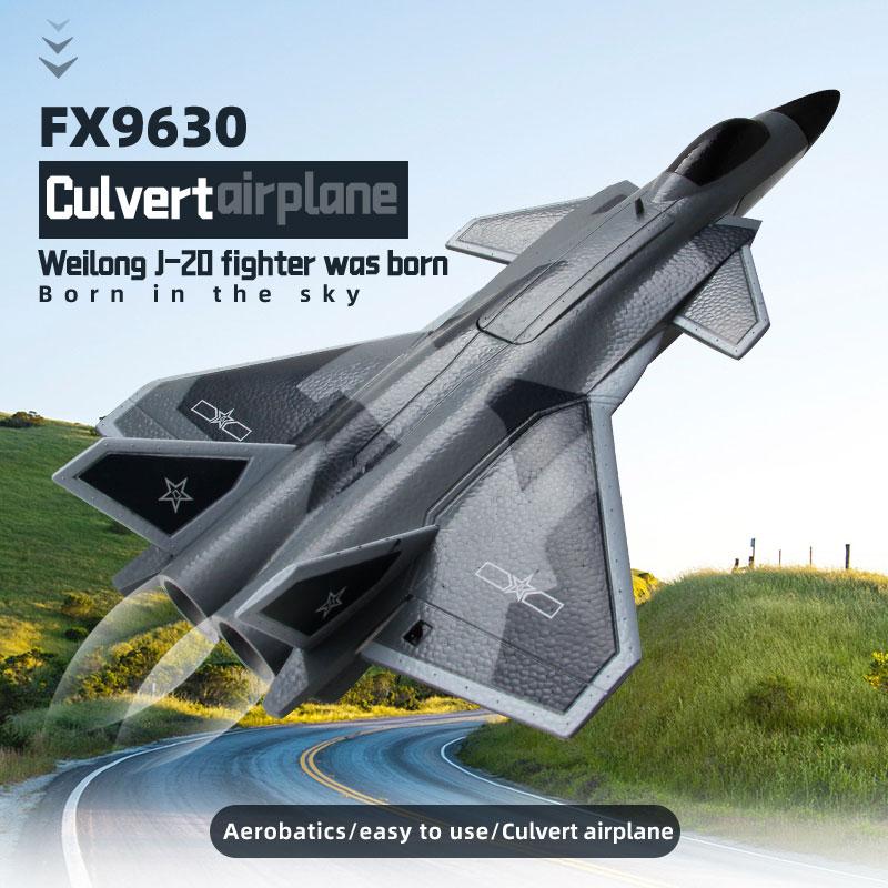 New FX9630 RC Plane J20 Fighter Remote Control Airplane Anti-collision Soft Rubber Head Glider with Culvert Design Aircraft RC Toys Gift