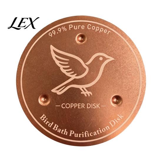 Water Sanitizer for Backyard Bird Baths Bath Copper Disc, Purifier Pure 3 Point Maintenance Tool Support, 4 Inch Purification Disc Outdoor Garden