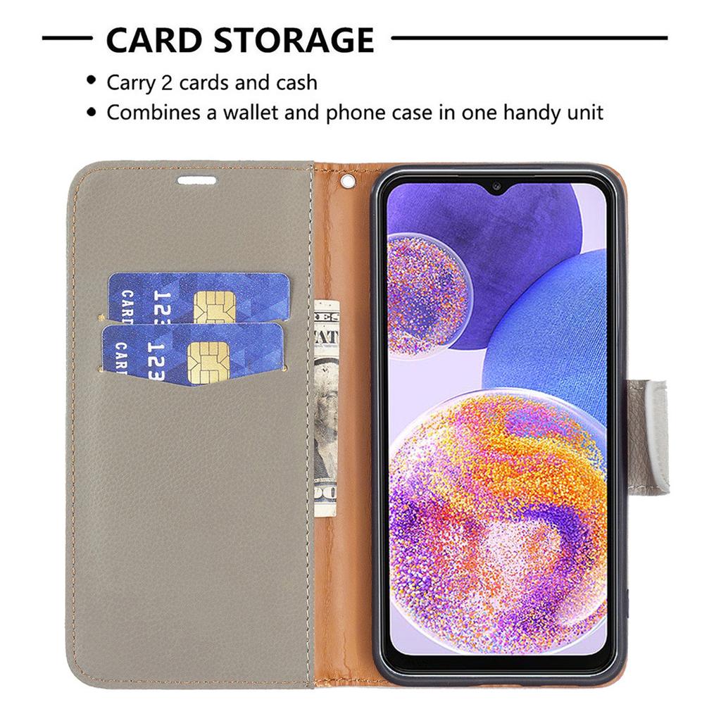 Подходит для мобильного телефона Samsung M53 кожаный чехол A03S однотонный чехол с рисунком личи с защитой для карт S21FE с ручным ремешком и подставкой