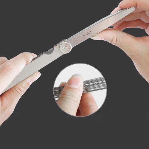 Andux Gap Gauge with Numerical Display, 100mm X 10/13/16/17/23 Sheets, Thickness Gauge for Measuring Thickness and Thinness, SC-01 (100mm X 23)