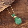 Women Men Square Shape Natural Stone Necklace Oil Diffuser Vial Perfume Bottle Pendant Jewelry Gift