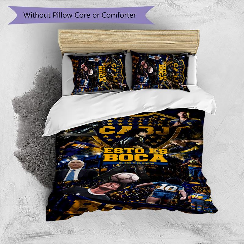 3pcs Club Atlético Boca Juniors pattern bedding set duvet cover set includes duvet cover &pillowcases,perfect all season bedroom decoration&gift