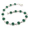 [Q9843] - Handcrafted Silver Bracelet 'Heaven' Silver Green - 17 Cm 6 Mm