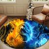Powerful Warrior Kombat Round Rug for Livingroom,Bedroom, Palyroom, Chair Rug, Area rug, Circle Carpet, Large Size Fan Christmas gift