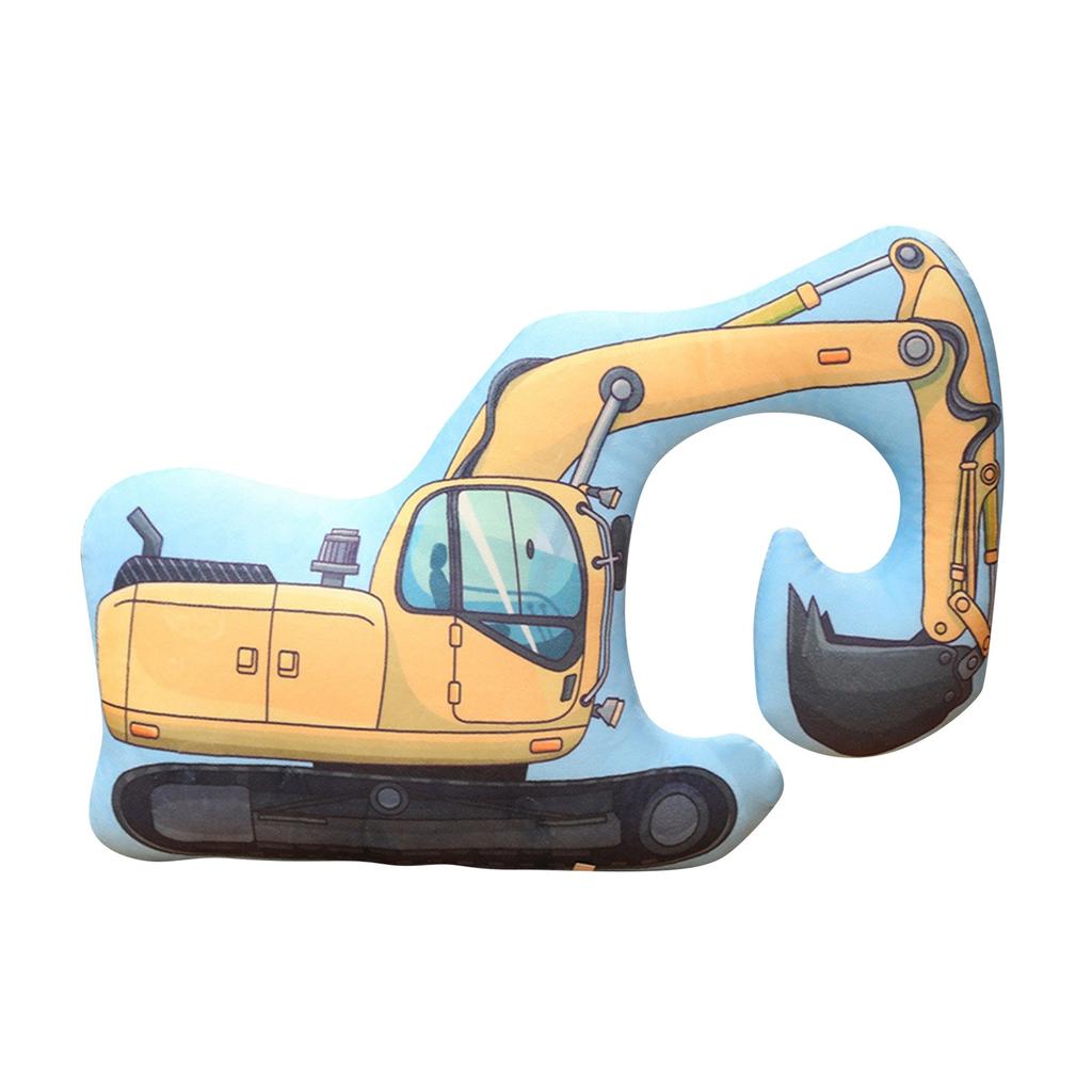 Подушка с изображением мультяшной машины, креативная двухсторонняя плюшевая игрушка с изображением транспорта, подушка для раннего развития в детской комнате