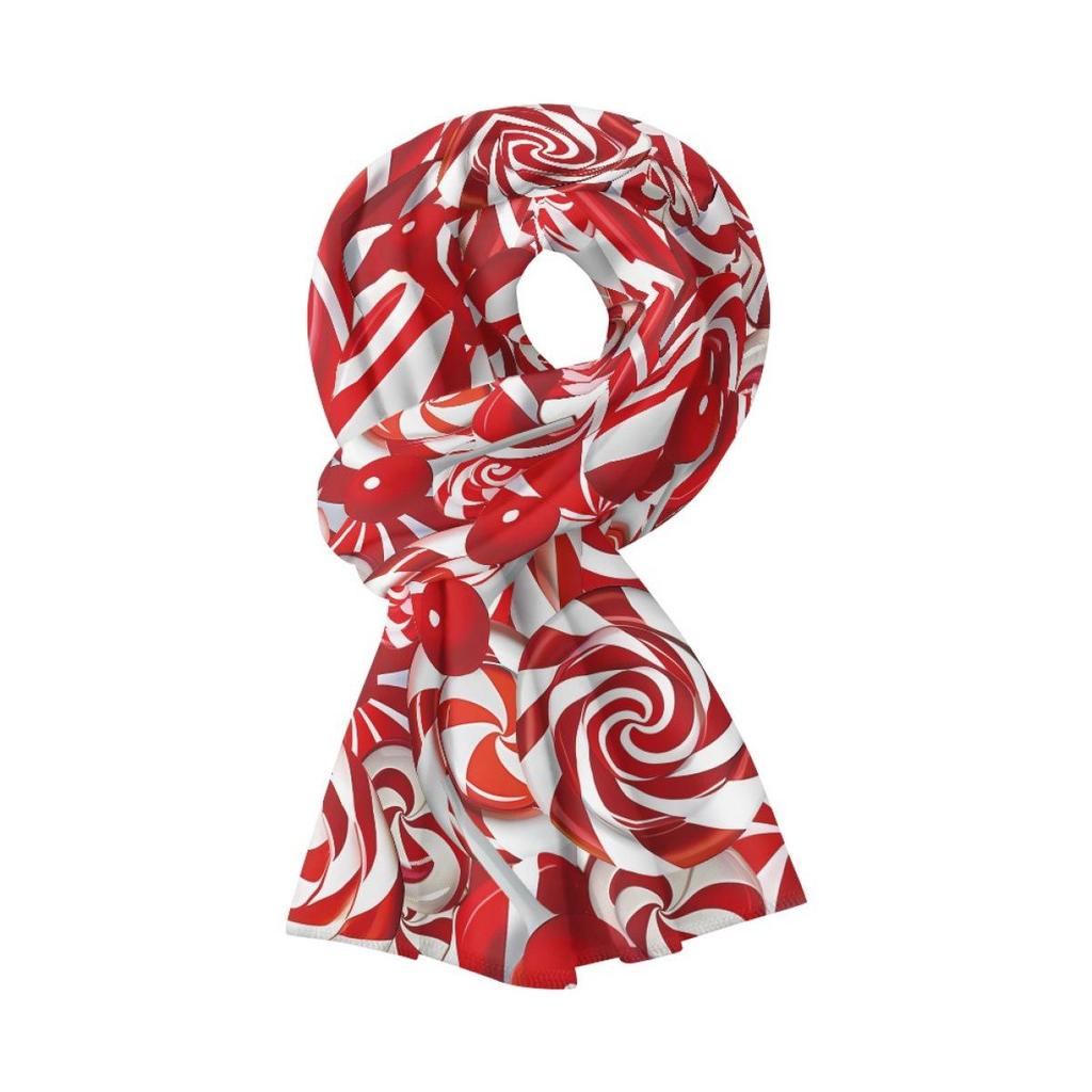 Розовый флисовый шарф с рождественским узором для девочек