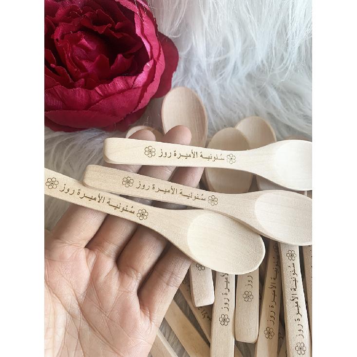 Custom Logo Wooden Spoon Honey Coffee Teaspoon Customized Kitchen Cooking Spoons Wedding Party Gift Supplies With Engraved Name4