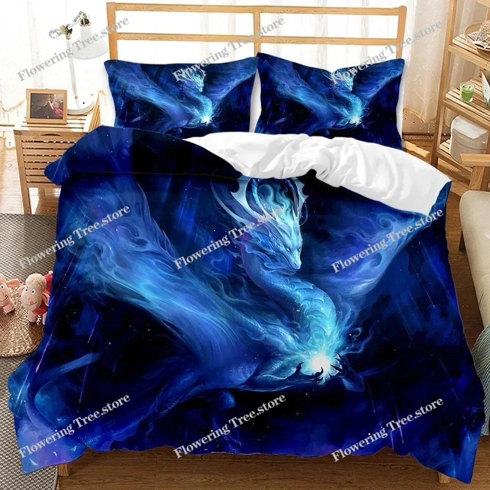 Комплект постельного белья Pterosaur Dragon Fantasy для мальчиков и подростков, комплект постельного белья Double Queen King Size, полиэстеровое одеяло