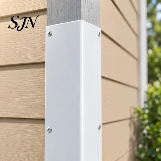 Exterior Wall Corner Armor 2 Pcs White Stainless Steel Guard, 89 Degree Angle Metal Heavy Duty Fence Protectors Siding Protector, Outdoor Protection