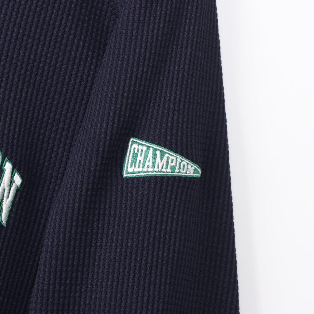 Футболка с длинным рукавом, с длинным рукавом, с защитой от УФ-излучения, с графическим логотипом, с длинным рукавом, с воротником-стойкой, темно-синяя [Champion], рукав, защита, сушка, удержание, принт, рубашка,